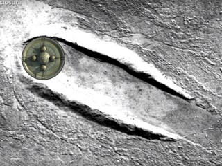 火星に巨大UFOが不時着した形跡! グーグル火星で発見される!