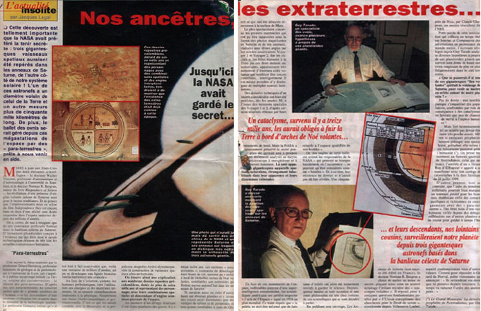 フランスの新聞に掲載された土星のUFO
