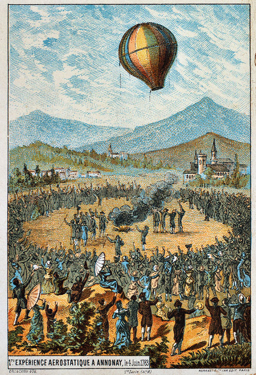 世界で初めて熱気球の有人飛行
