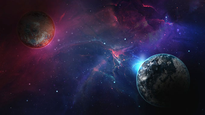 地球に接近する惑星ニビルのイメージ写真