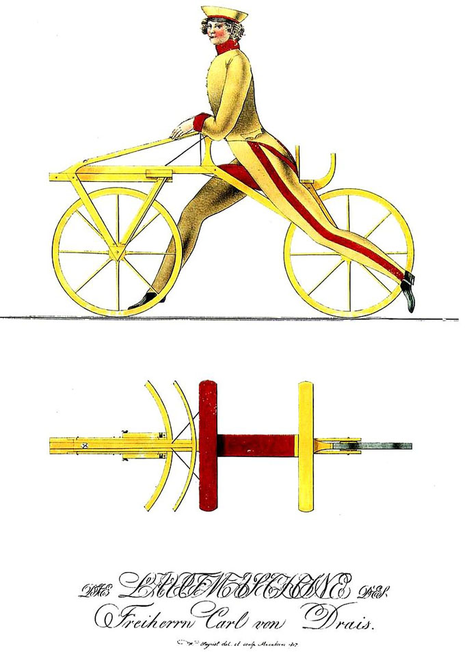 最初に発明された自転車